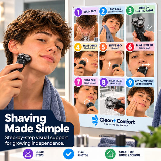 Shaving Steps mirror decal – view 2