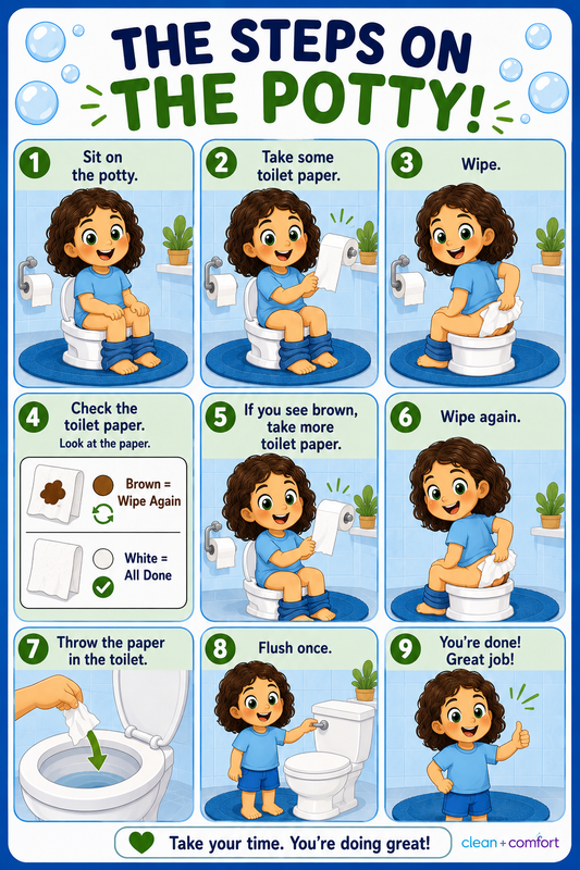 Potty Time Wiping Steps Decal | Molly
