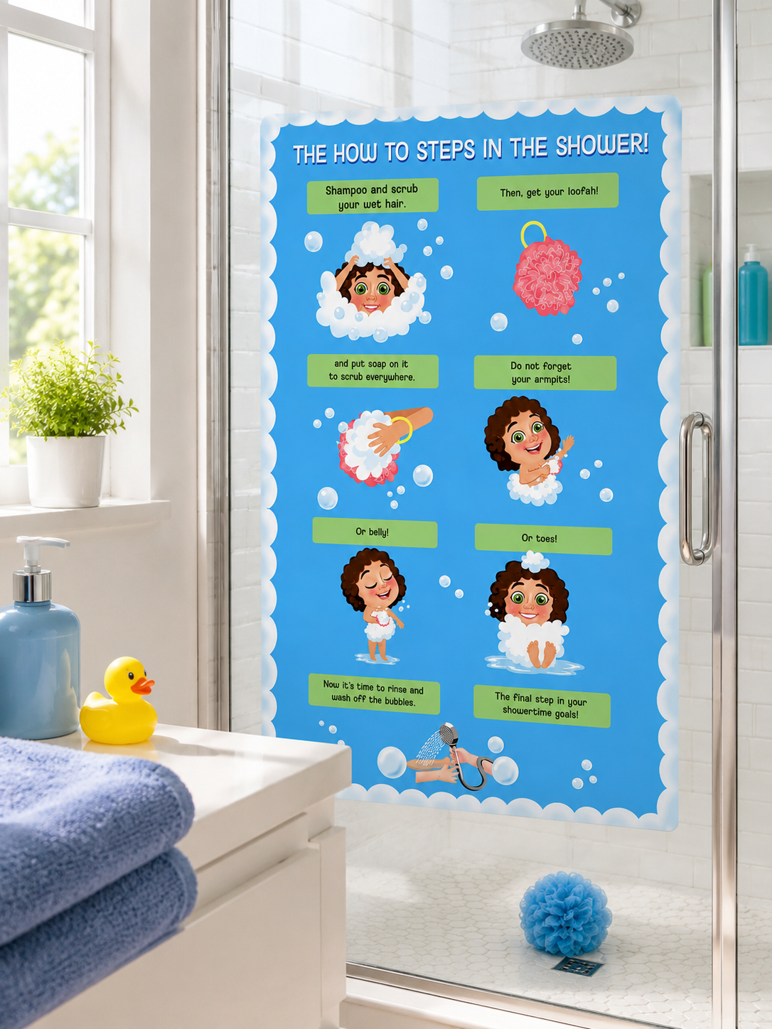 Visual Shower Routine Sticker for Kids (Molly)