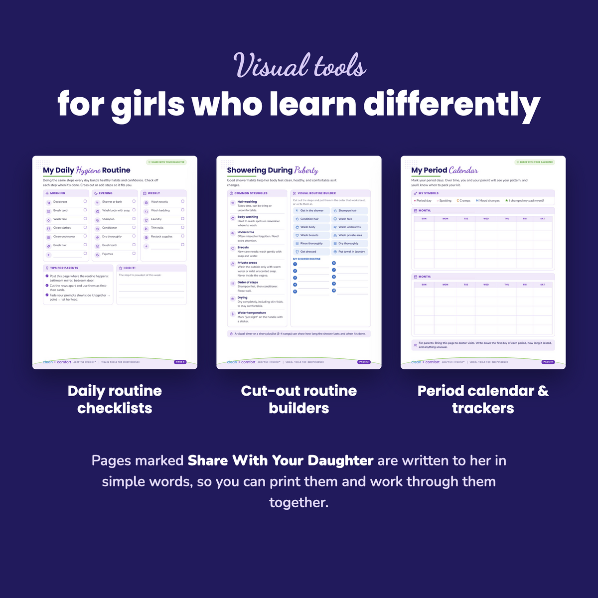 Autism & Puberty Workbook for Girls | Parent Guide