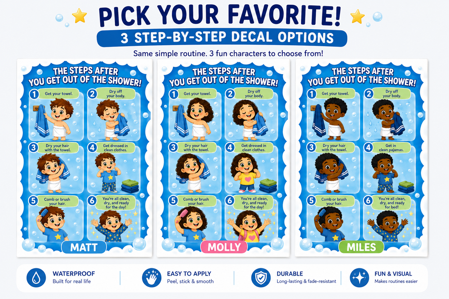 After the Shower Visual Routine Decal | Pick Your Character
