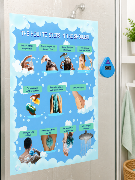 Advanced Shower Steps Glass Cling