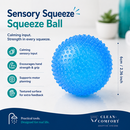 Lay-Flat Loofah with Sensory Squeeze Ball