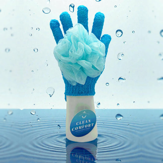 Clean + Comfort adaptive loofah glove