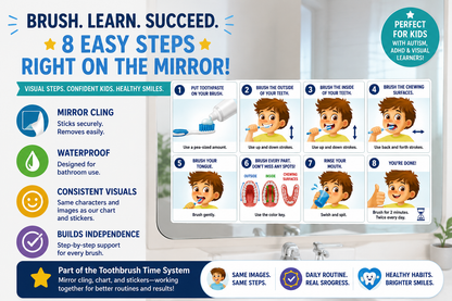 Visual Mirror Cling Steps. Confident Kids.