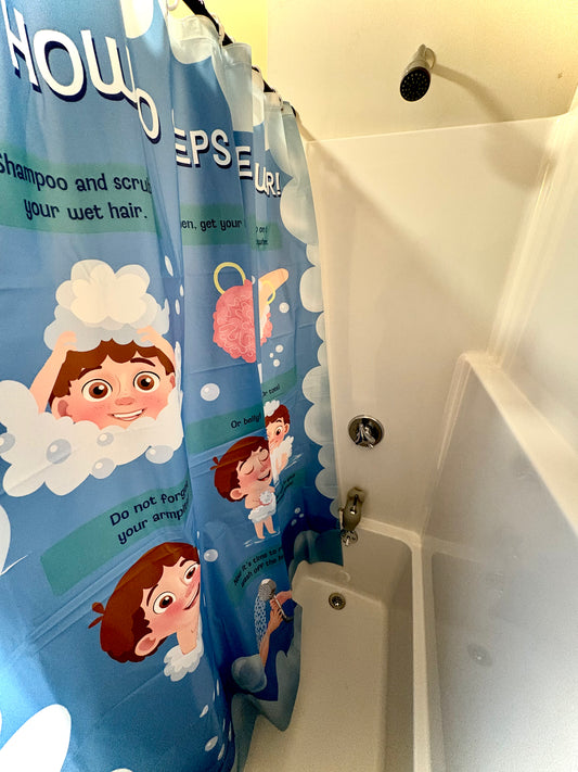 How to Shower Step-By-Step Curtain Liner