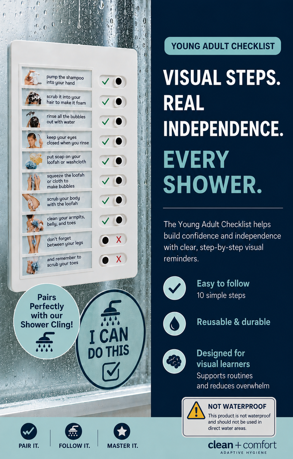 Young Adult Visual Shower Checklist