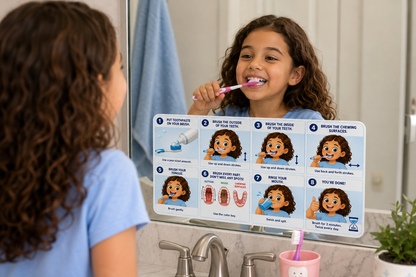 Toothbrush Time Character Mirror Cling Steps | Molly