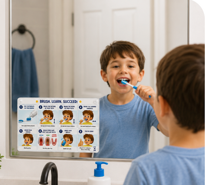 Visual Mirror Cling Steps. Confident Kids.