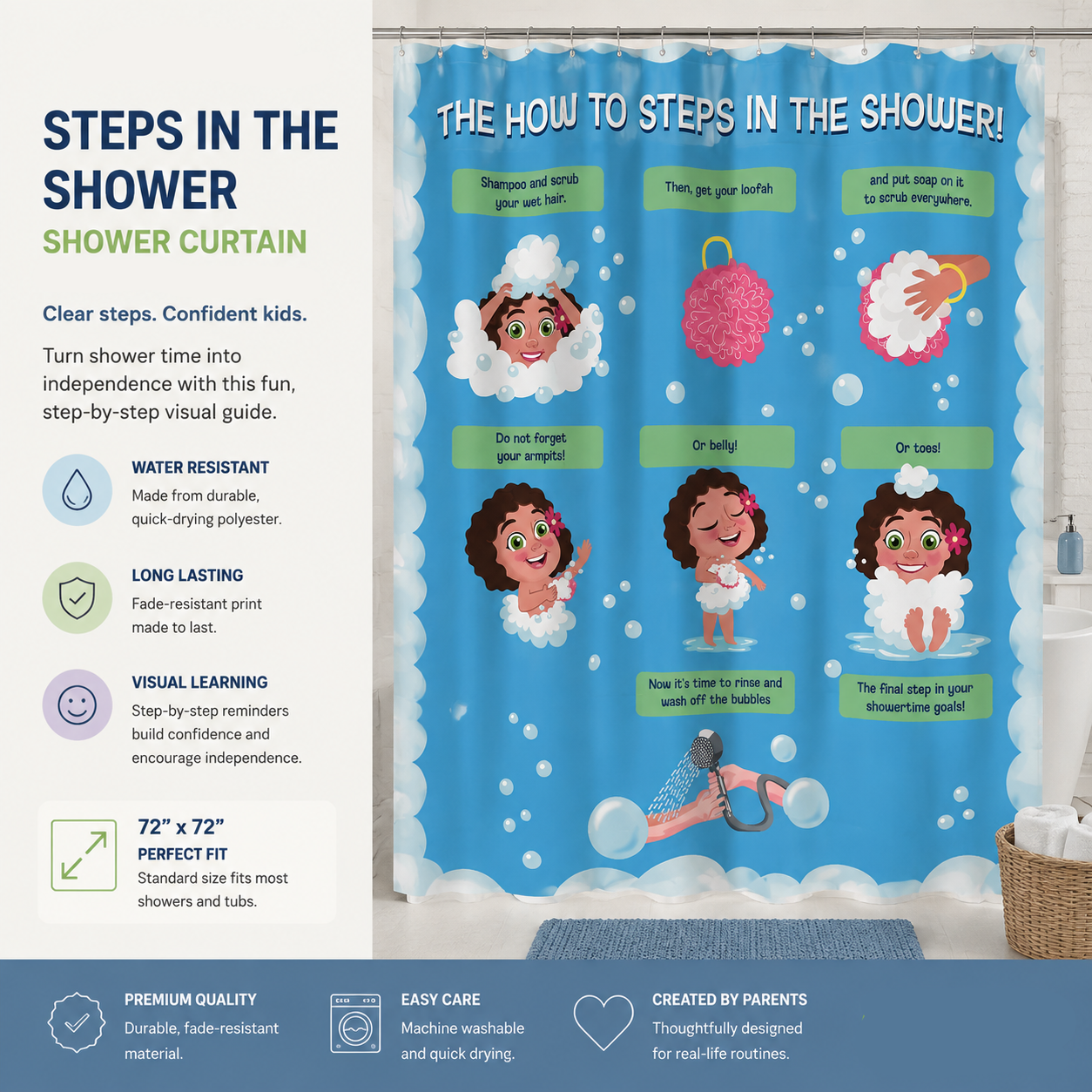 How to Shower Step-By-Step Curtain Liner | Molly