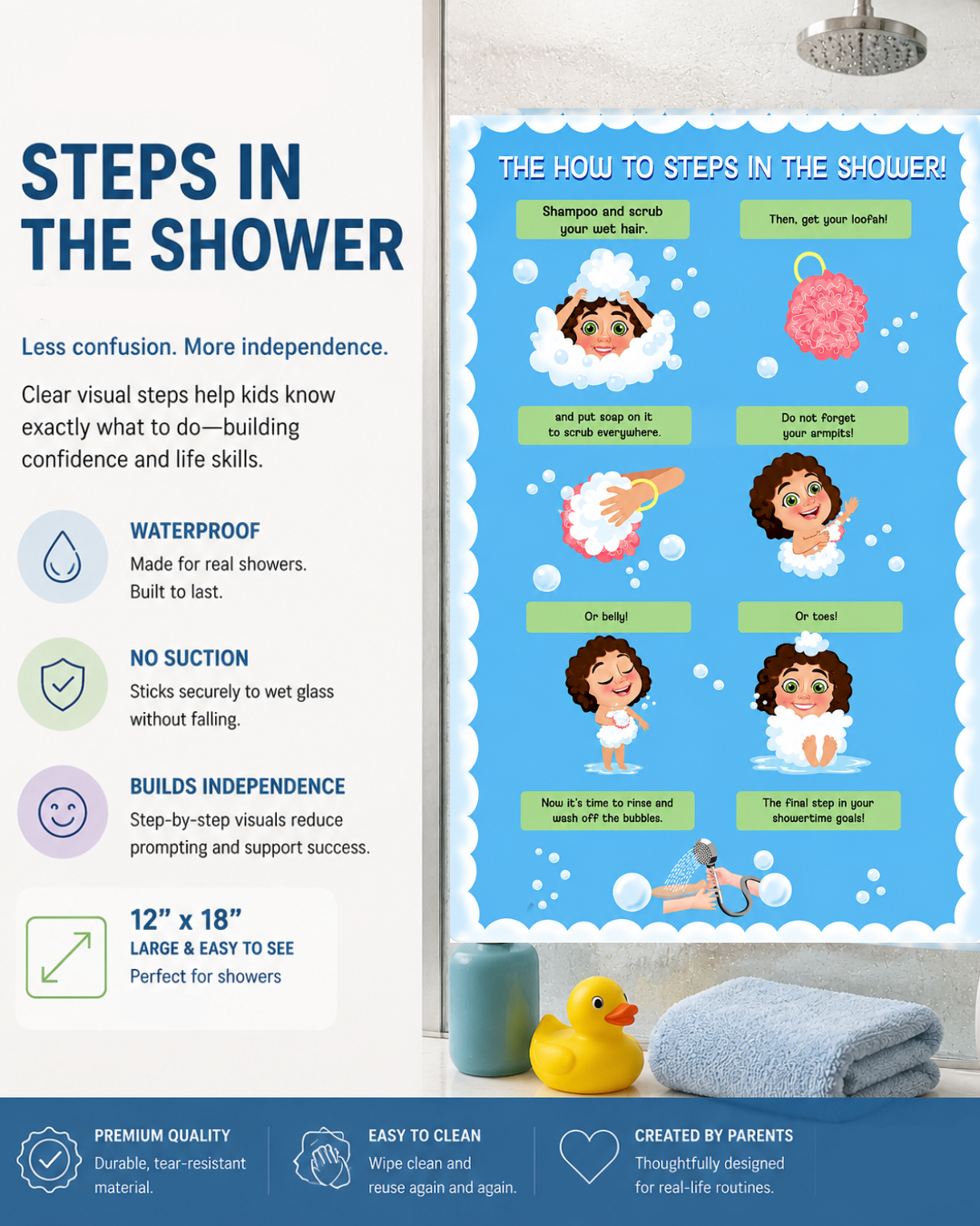Visual Shower Routine Sticker for Kids | Molly