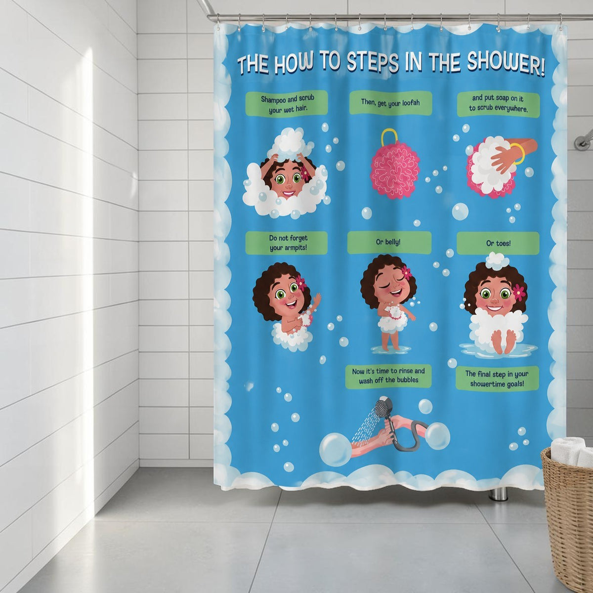How to Shower Step-By-Step Curtain Liner | Pick Your Character + Level