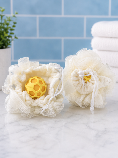 Lay-Flat Loofah with Sensory Squeeze Ball