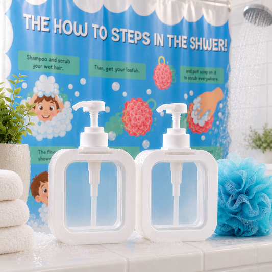 Easy Grip Shampoo + Body Wash Bottles