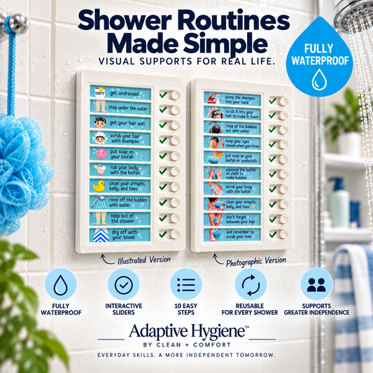 Fully waterproof interactive shower checklist: shower routines made simple