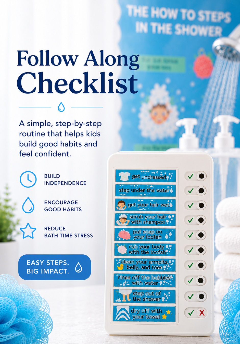 My Shower Steps Checklist