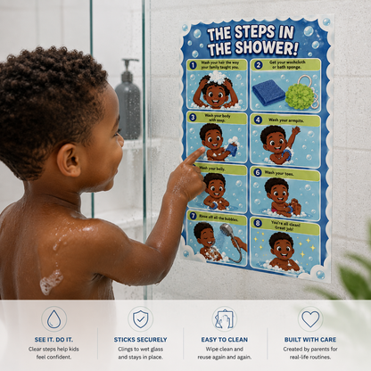 Visual Shower Routine Sticker for Kids | Miles