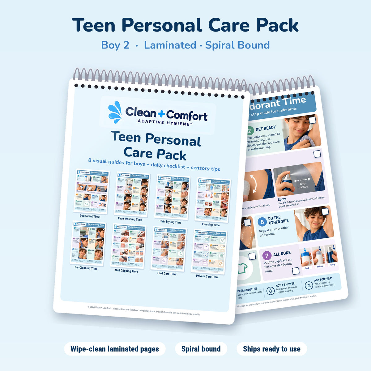 Teen Personal Care Pack, Boy 2, laminated spiral-bound: cover