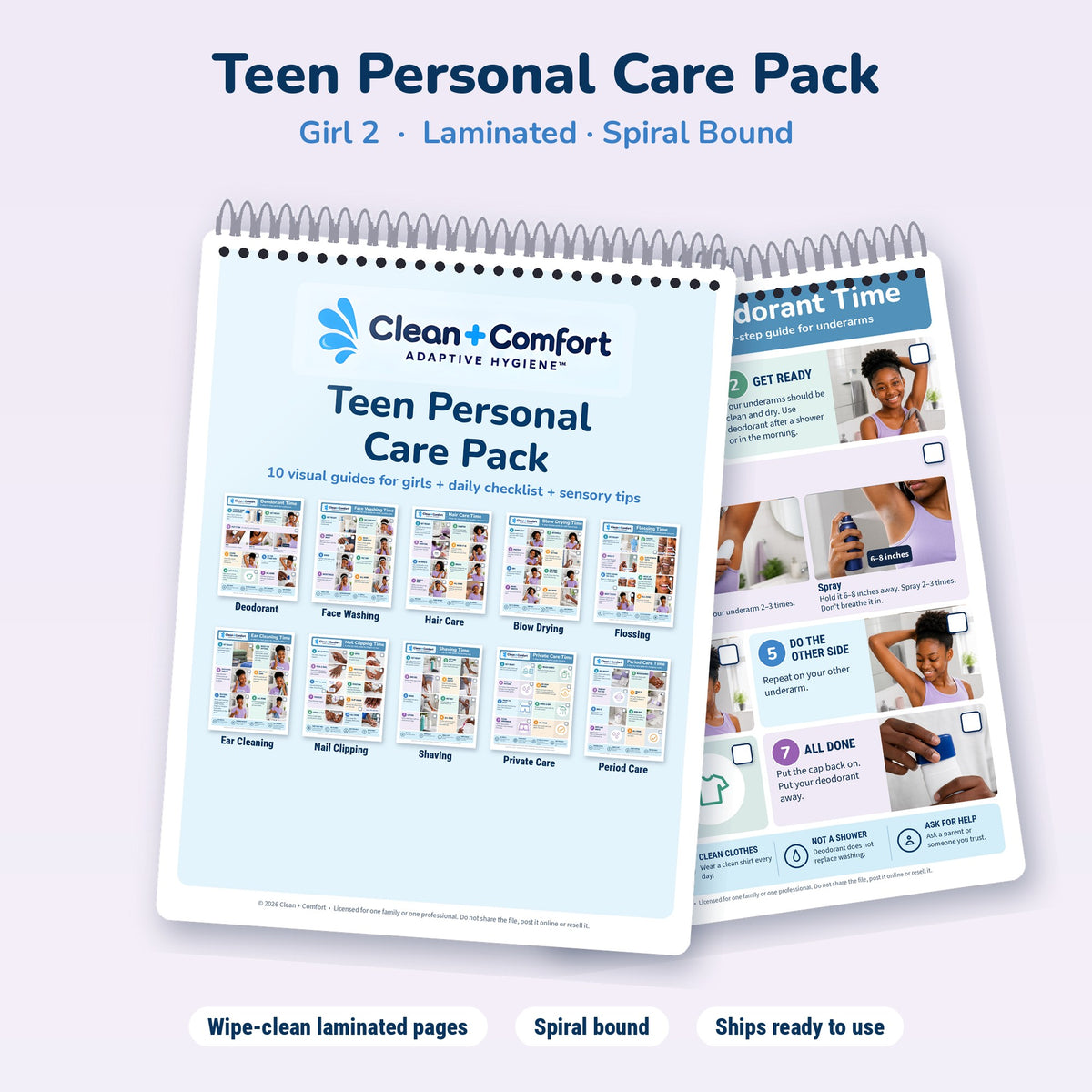 Teen Personal Care Pack, Girl 2, laminated spiral-bound: cover