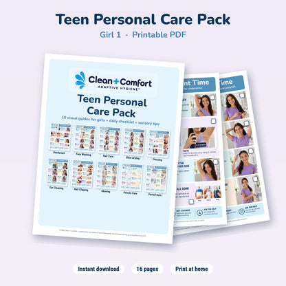 Teen Personal Care Pack, Girl 1, printable PDF: cover